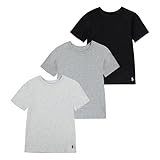 POLO RALPH LAUREN Multi-Pack T-Shirt Undershirt Set of Boys (Pack of 3), Black/Grey 3 Pack, S