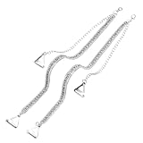 2pcs Rhinestone Bra Straps, Adjustable Decorative Bra Straps Sparkling Crystal Shoulder Chain for Women Wedding Dress