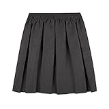 MOLLY MALOU Girls School Uniform Skirts Back to School Box Pleated Round Elasticated Skirts 2-16 Years (2-3 Years, Grey)