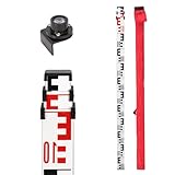 GEOLENI Aluminum Leveling Rod, Telescopic Levelling Staff 3m, Measuring Rods with Spirit Bubble for Cross Line Lasers and Rotating Lasers