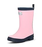 Hatley Kids' Classic Wellington Rain Boots, Pink & Navy, 4 UK Child