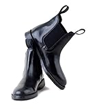Rhinegold COMFEY CLASSIC LEATHER JODHPUR BOOTS FOR WOMEN - Traditional Horse Riding Boots - No Zippers, Easy On/Off, Elastic Sides (Black, Size EU 41, UK 7)