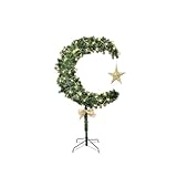 ZpigToor 3 FT Ramadan Tree 20 LED Lighted Eid Tree Crescent Moon Tree for Home Indoor Decorations