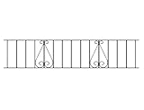 Classic Scroll Metal Railing Panel 1830mm Gap x 355mm High Galvanised Wrought Iron Style Fence Fencing CLZP06
