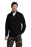 Mountain Warehouse Camber II Mens Half-Zip Fleece - Lightweight & Quick Dry Microfleece - Autumn, Winter, Outdoors Black L