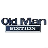 3D Metal Chrome Car Emblem Sticker OLD MAN EDITION Vehicle Trunk Body Decals Metal Badge Automotive Styling Accessory For Various Car Models(Black-White)