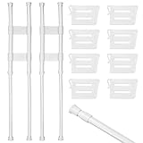 Jiehaojia 2 Pcs Double RV Refrigerator Bars 15.8-27.6inch Adjustable Tension Rv Fridge Rod with 8 Pcs freezer dividers,for Holding Food Drinks in Caravans and Motorhomes