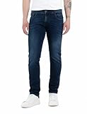 Replay Mens Powerstretch Slim Jeans Dark Blue 36W / 32L