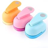 Svalor 3-in-1 Craft Punch Set - Heart, Star, Circle Punch for Scrapbooking and Cards (Random Colors)