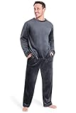 CityComfort Mens Pyjamas Set Super Soft Fleece 2 Piece Set Loungewear Nightwear Gifts for Men (Charcoal, M)