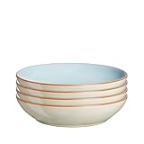 Denby - Heritage Pavilion Set of 4 Pasta Bowls - 1050ml Capacity - Dishwasher Safe Ceramic Crockery - Glazed Bowl Set for Dinner & Lunch - Pasta Dishes for Rice, Noodles - Chip Resistant Stoneware