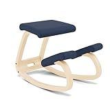 Varier Variable Natural/Blue Ergonomic kneeling chair – Multi-Purpose Rocking Seat for Home, Office and Study – 10 Year Quality Guarantee