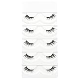 Vivis Half Eyelashes Corner Lashes 3D False Faux Mink Natural Wispy Cross Fake Eye Fluffy Cute Reusable Makeup Extension 5 Pairs - B29