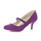 AJVANI Low mid Heel Mary Jane Strap Work Party Court Shoes Size 5 38