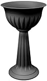 Muddy Hands 75cm Tall Black Plastic Large Plant Pot Outdoor Garden Patio Urn Round Tall Planter Stand Water Feature