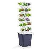 Hydroponic Growing System 30 Pods Hydroponics Tower Garden for Indoor Herbs, Fruits, And Vegetables, Aeroponics Growing Kit with Hydrating Pump and Movable Water Tank for Gardening Lover