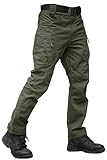 TACVASEN Military Trousers Mens Tactical Outdoor Hiking Pants Walking Work Cargo Trousers Army Green,34