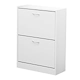 AVC Designs 2 Drawer Shoe Cabinet White
