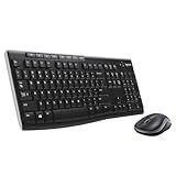 Logitech MK270 Wireless Keyboard and Mouse Combo for Windows, 2.4 GHz Wireless, Compact Mouse, 8 Multimedia and Shortcut Keys, 2-Year Battery Life, for PC, Laptop, QWERTY UK English Layout - Black