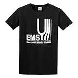 ZE YUAN Electronic Music Studios Synthi Aks EMS Retro Synth Vcs3 Cotton Round Neck Shirt for Men Black S