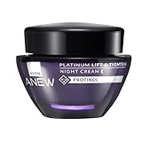 Avon Anew Platinum Lift & Tighten Night Cream 50ml, with Protinol™ Technology to Help Lift Skin, and Replenish the Look of Skin's Firmness, Moisture and Elasticity, Cruelty Free