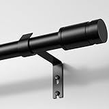 TRAROD Black Curtain Pole for Windows, 81-236 cm Curtain Poles Set with Brackets and Finials, 16mm Diamete Metal Window Curtain Rod, Easy Install Decorative Curtain Pole for Bedroom, Living Room