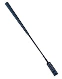 Hunters Saddlery Leather Riding Crop for Horses Jump Bat Jockey Whip Show Jumping Racing Stick Equestrian Equine 65cm (Black)