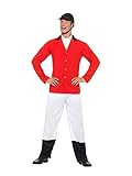 Smiffys The Huntsman Costume, with Jacket, Red Trousers, Attached Bootcovers, Hat & Cravat, Funny Fancy Dress, Adult Dress Up Costumes