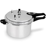 7.5 Litre Dual Handle Pressure Cooker for Kitchen & Catering, Aluminium + Stainless Steel, Suitable for all Hob Types Including Induction Hob - Silver