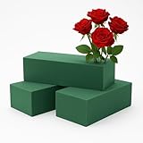 3x Wet Brick Floral Foam block - 23x11x7cm Large Florist foam for fresh flowers, Perfect Sponge flower foam Blocks for Weddings and Funeral Arrangements, Best fo.am bricks for Indoor and Outdoor