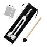 128Hz Tuning Forks for Healing with Silicone Hammer and Bag - Stainless Steel Medical Tuning Forks for Chakra Hammer Ball Diagnostic, Medical Sound Healing/Meditation/Therapy Tool