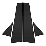 A ABSOPRO Door Pillar Window Trim Anti Scratch Sticker Pillar Posts Door Outer Exterior Cover for Audi A4 2003-2013 Black 4 Pcs Front Left Right