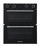 Russell Hobbs 72cm High, 60cm Wide, Black, 92L, Built Under, Electric Fan Double Oven, RH72DEO1001B - Free 2 Year Guarantee