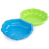 Shell Clam Shaped Plastic Sandpit Outdoor Garden Fun Paddling Ball Pool Sand Pit (1 Blue & 1 Green)