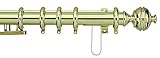 Harrison Drape Royal Orb Corded Curtain Pole38mm Diameter, Polished Brass, plain Pole (96-168cm)