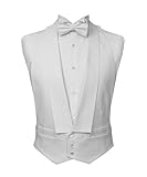 Men's White Marcella Evening Waistcoat Cotton Backless Formal Vest (UK, Alpha, XL, Regular, Regular, White)