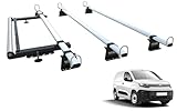 TITAN WorkReady Van Roof Rack 3 Bars - Compatible Fittings to fit a CITROEN BERLINGO Van Mk3 (2018-onward) - With Rear Roller