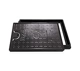NATOTELA Manhole Cover and Frame Fiberglass-670x470mm rectangle Septic Tank Lid Access Inspection Cover Non-slip Solid Reinforced Steel Embedded Sewer Cover with Handle for Patios Basement Lawn Black