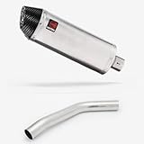 Lextek Stainless Steel RP2 Gloss Oval Exhaust 300mm with Link Pipe compatible with Triumph Tiger 800 (10-19)