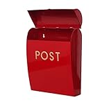 Assorted Collections Red Post Box Wall Mounted Letterbox with Easy Access No Lock for Outdoor Use - Weatherproof And Durable Mailbox Easy Installation, Strong Construction (Large)