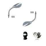 COMPATIBLE WITH MOTO GUZZI BELLAGIO 936 PAIR OF HANDLEBAR MIRRORS FOR MOTORCYCLE REARVIEW SATIN CHROME MIRROR ROD SATIN CHROME FAR+KIT M.8 DX-SX 10X1,25 DX SX THREAD