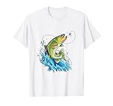 Fly fishing trout painting illustration T-Shirt