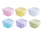 Small Plastic Pots,6 PCS Mini Weaning Pots with Lids Baby Food Storage Boxes Food Container Weaning Feeding Freezer Food Pots 60ML