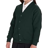 Girls School Cardigans Long Sleeves Stretchy Nice Looking Smart Cardigans for Age 3 to 13 (as8, Age, 9_Years, 10_Years, Regular, Bottle Green)