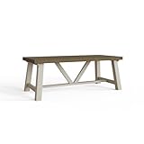 FWStyle Reclaimed Pine Large 200cm Dining Table in a Rustic Farmhouse Driftwood and Truffle Finish.