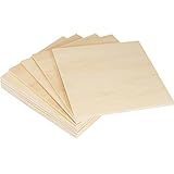 JAPCHET 10 Sheets 200 x 200 x 6mm Square Plywood Sheets, 8 Inch Plywood Boards Basswood Wood Sheets for Crafts, DIY Wooden Models, Painting, Engraving, Pyrography, Laser Cutter, CNC Machine