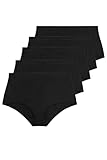 Yours 5 Pack Curve Cotton High Waisted Maxi Full Brief Knickers Shorties - Women's - Plus Size Curve Multipack Black 30-32