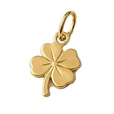 Solid 9ct Gold Clover Pendant Good Luck Four Leaf Shamrock Charm for Women Necklace or Bracelet