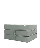 Folding Mattress Cube Z Bed Space Saving Futon Single Size Foldable Portable Guest Travel Z Bed Mattress (Grey)