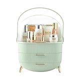 Multi-Function Make Up Case Dustproof Cosmetic Storage Box, Organizer Skin Care Products Jewelry Organizer Finishing Box for Bedroom Bathroom Desktop (Mint Green)